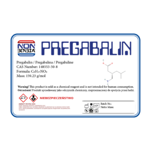 Pregabalin CAS 148553-50-8 - analytical reference standard, product label