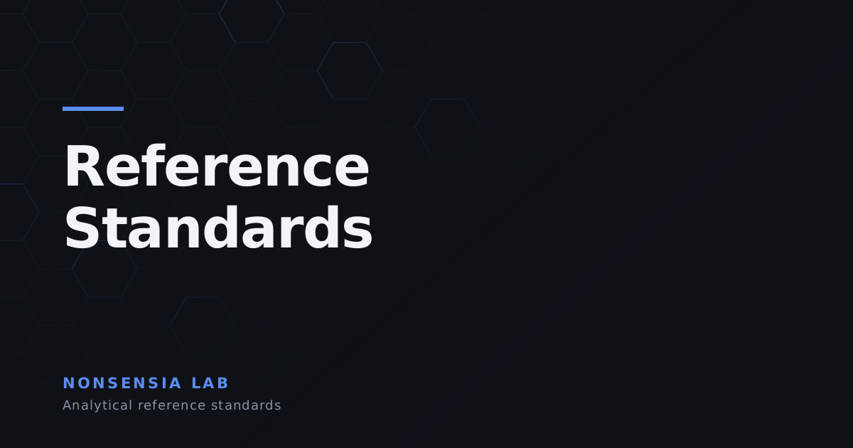 Reference Standards — analytical reference standards, Nonsensia Lab
